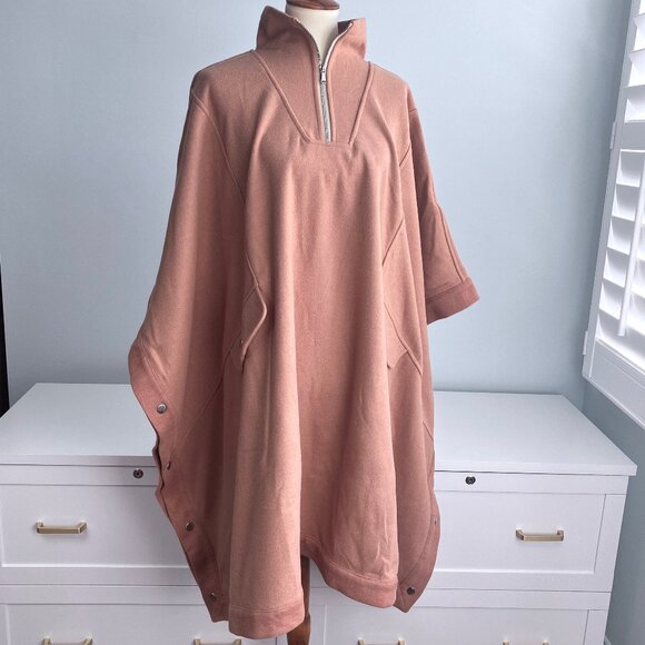 Camel Coat Poncho Cape Wool Blend Extra Large XL Tan Winter ICCON - Picture 4 of 15
